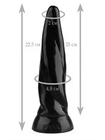 Черная коническая винтовая анальная втулка - 22,5 см. - фото 175408