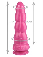 Розовая анальная втулка-елочка - 22 см. - фото 175410