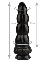 Черная анальная втулка-елочка - 22 см. - фото 175414