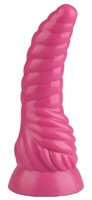 Розовая рельефная винтообразная анальная втулка - 20,5 см. - фото 175419