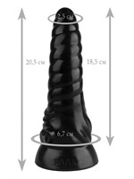 Черная рельефная винтообразная анальная втулка - 20,5 см. - фото 175424