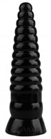 Черная рельефная коническая анальная втулка - 22,5 см. - фото 175431