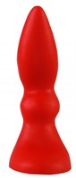 Красная изогнутая анальная пробка - 10 см. - фото 175456