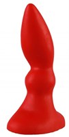 Красная изогнутая анальная пробка - 10 см. - фото 175457