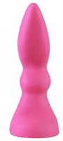 Розовая изогнутая анальная пробка - 10 см. - фото 1305418