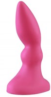 Розовая изогнутая анальная пробка - 10 см. - фото 1305419