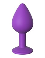 Фиолетовая анальная пробка со стразом Her Little Gem Medium Plug - 8,3 см. - фото 1409885