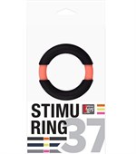 Черно-оранжевое эрекционное кольцо на пенис Neon Stimu - фото 175718