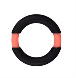 Черно-оранжевое эрекционное кольцо на пенис Neon Stimu - фото 175717