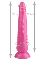 Розовый анальный реалистичный стимулятор на присоске - 25,5 см. - фото 175753