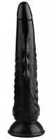 Черный анальный реалистичный стимулятор на присоске - 25,5 см. - фото 175757