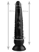 Черный анальный реалистичный стимулятор на присоске - 25,5 см. - фото 175758