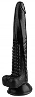 Черный анальный реалистичный стимулятор на присоске - 25,5 см. - фото 175754