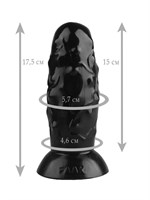 Черный анальный стимулятор - 17,5 см. - фото 175764
