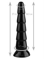 Черный анальный рельефный стимулятор - 27 см. - фото 175770