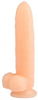 Телесный фаллоимитатор-огурец на присоске - 25 см. - фото 175792