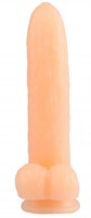 Телесный фаллоимитатор-огурец на присоске - 25 см. - фото 175793