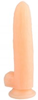 Телесный фаллоимитатор-огурец на присоске - 25 см. - фото 175791