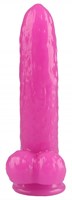 Розовый фаллоимитатор-огурец на присоске - 25 см. - фото 175799