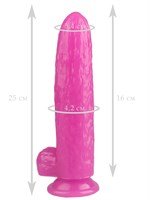 Розовый фаллоимитатор-огурец на присоске - 25 см. - фото 175800