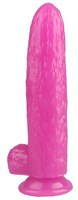 Розовый фаллоимитатор-огурец на присоске - 25 см. - фото 175796
