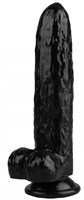 Черный фаллоимитатор-огурец на присоске - 25 см. - фото 175803