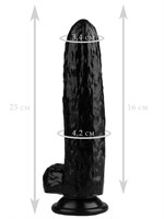 Черный фаллоимитатор-огурец на присоске - 25 см. - фото 175805