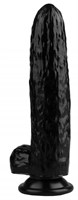 Черный фаллоимитатор-огурец на присоске - 25 см. - фото 175801