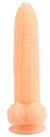 Телесный фаллоимитатор-кукуруза на присоске - 20,5 см. - фото 176326