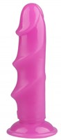Розовый реалистичный рельефный фаллоимитатор - 21,5 см. - фото 176756