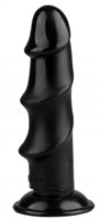 Черный реалистичный рельефный фаллоимитатор - 21,5 см. - фото 176760
