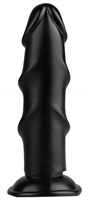 Черный реалистичный рельефный фаллоимитатор - 21,5 см. - фото 176761