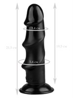 Черный реалистичный рельефный фаллоимитатор - 21,5 см. - фото 176763