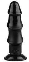 Черный реалистичный рельефный фаллоимитатор - 21,5 см. - фото 176759