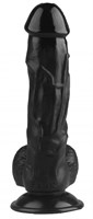 Черный реалистичный фаллоимитатор на присоске - 24 см. - фото 176802
