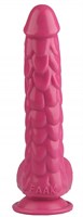 Розовый реалистичный фаллоимитатор с чешуйками на присоске - 24 см. - фото 176839