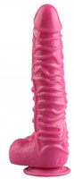 Розовый реалистичный фаллоимитатор на присоске - 26,5 см. - фото 176850