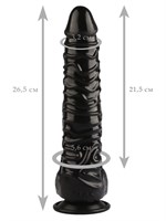 Черный реалистичный фаллоимитатор на присоске - 26,5 см. - фото 176853