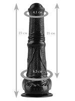 Черный фаллоимитатор-реалистик с мошонкой - 25 см. - фото 176865