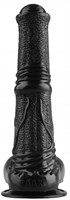 Черный фаллоимитатор-реалистик с мошонкой - 25 см. - фото 176867
