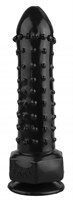 Черный фаллоимитатор с шипиками - 21,5 см. - фото 176878