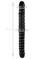 Черный двухсторонний спиралевидный фаллоимитатор - 42,5 см. - фото 176883
