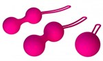 Набор из 3 вагинальных шариков Кегеля розового цвета - фото 1306358