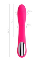 Розовый нереалистичный вибратор JOS Twig - 20,5 см. - фото 1366578