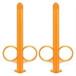 Набор из 2 оранжевых шприцов для введения лубриканта Lube Tube - фото 312855