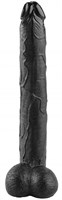 Черный реалистичный фаллоимитатор - 39,5 см. - фото 176981