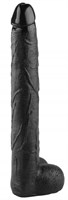 Черный реалистичный фаллоимитатор - 39,5 см. - фото 176982