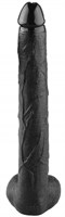 Черный реалистичный фаллоимитатор - 39,5 см. - фото 176983