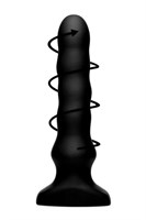 Черный вибратор с волнообразным движением Silicone Vibrating   Squirming Plug with Remote Control - 19,5 см. - фото 298477