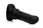 Черный фрикционный вибратор Silicone Vibrating & Thrusting Plug with Remote Control - 17,1 см. 182466 - фото 26827